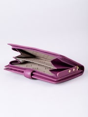 Lakeland Leather Pink Large Icon Stud Tab Purse - Image 3 of 5