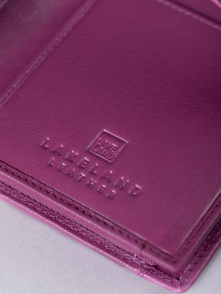 Lakeland Leather Pink Large Icon Stud Tab Purse - Image 5 of 5
