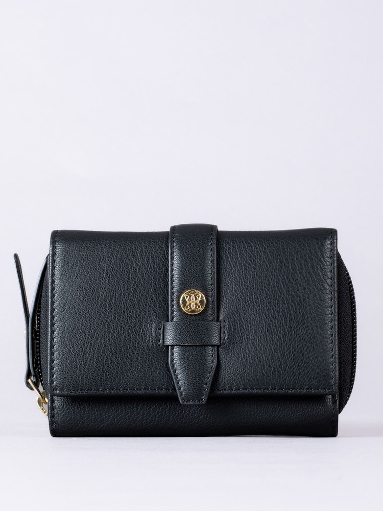 Lakeland Leather Black Medium Icon Stud Tab Purse - Image 1 of 5