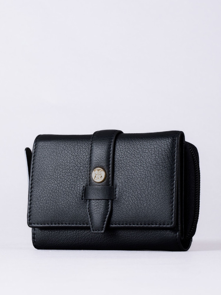 Lakeland Leather Black Medium Icon Stud Tab Purse - Image 2 of 5