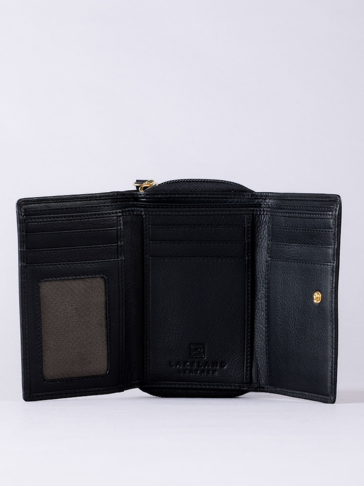 Lakeland Leather Black Medium Icon Stud Tab Purse - Image 3 of 5