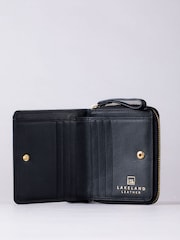 Lakeland Leather Black Small Icon Embossed Zip Purse - Image 3 of 6