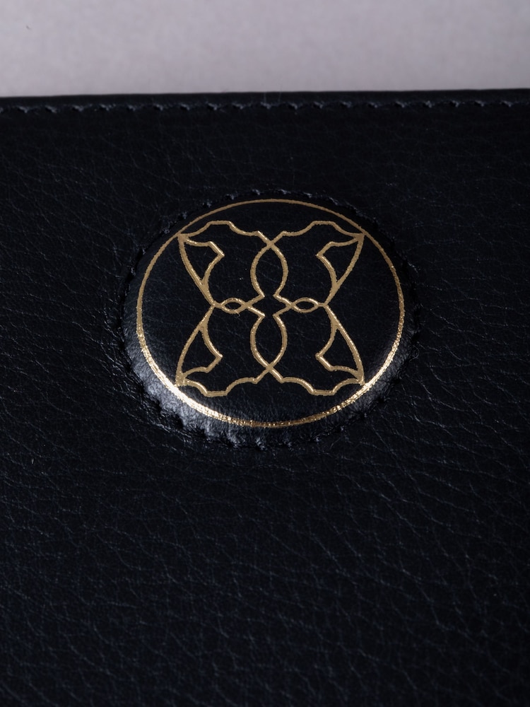 Lakeland Leather Black Small Icon Embossed Zip Purse - Image 6 of 6