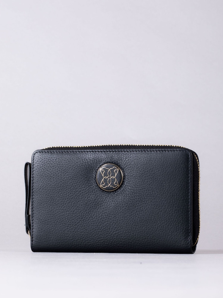 Negro - Lakeland Leather Large Icon Embossed Zip Purse - Imagen 1 de 6 Negro - Lakeland Leather Large Icon Embossed Zip Purse - Imagen 1 de 6