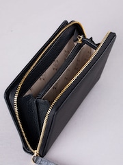 Musta - Lakeland Leather suuri kuvake kohokuvioitu vetoketju Kukkaro - Kuva 4 / 6