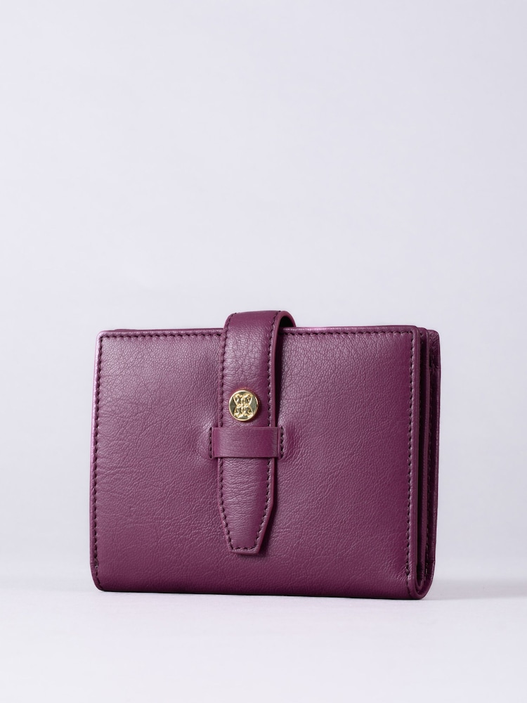 Lakeland Leather Pink Small Icon Stud Tab Purse - Image 1 of 4
