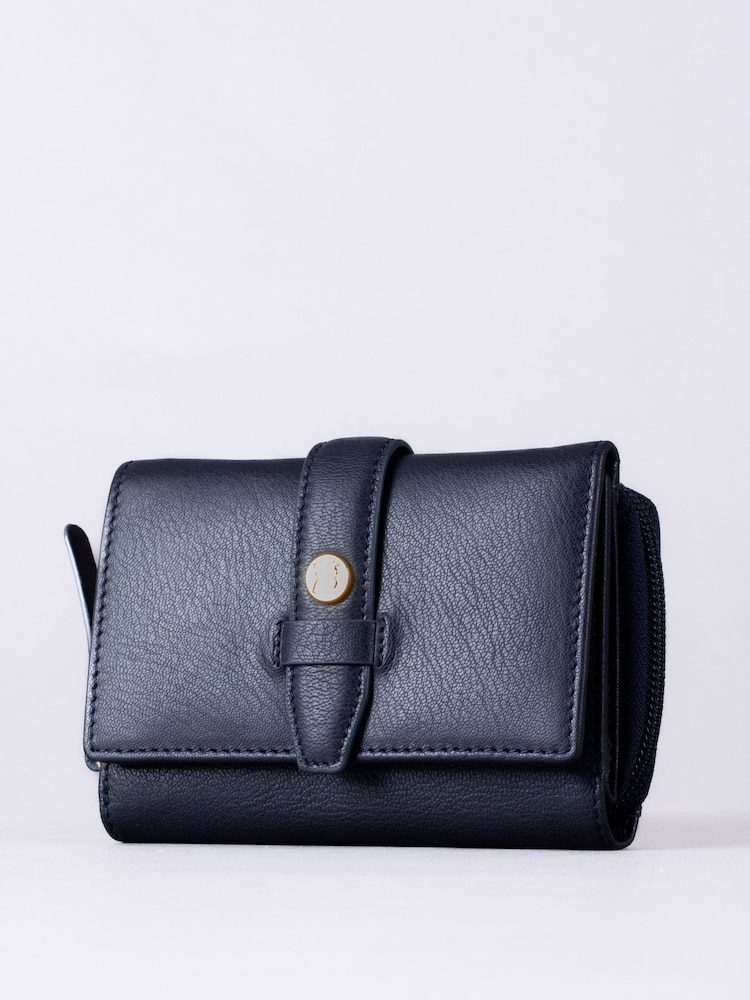 Lakeland Leather Blue Medium Icon Stud Tab Purse - Image 1 of 5