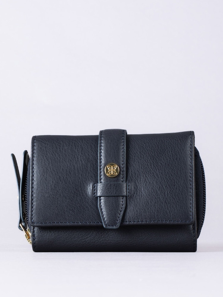 Lakeland Leather Blue Medium Icon Stud Tab Purse - Image 2 of 5
