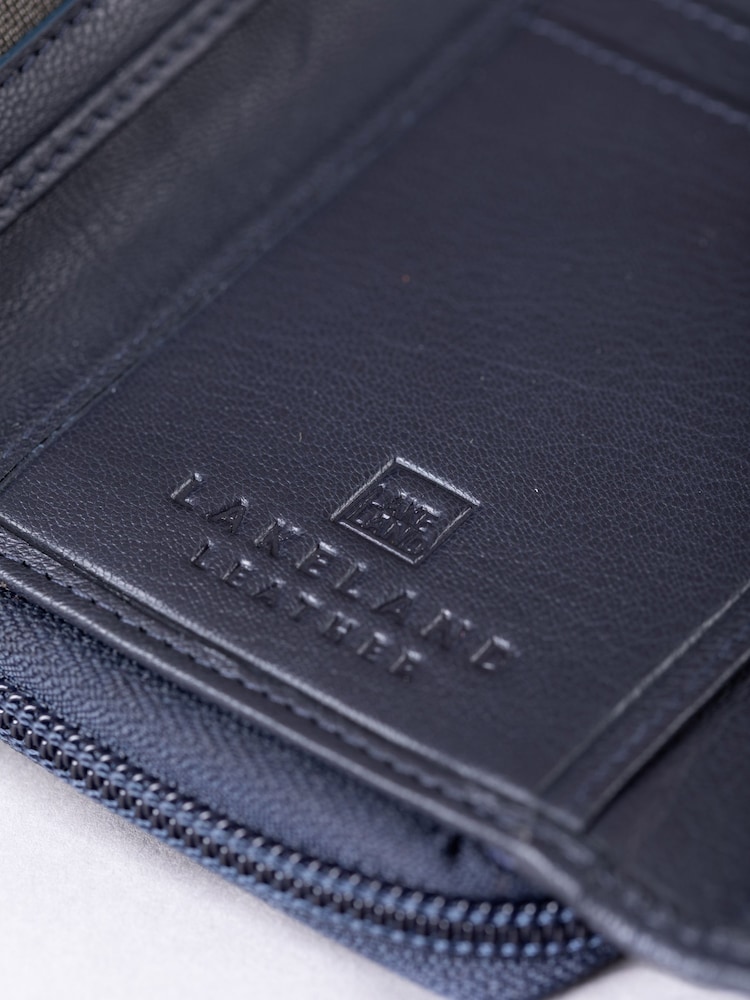 Lakeland Leather Blue Medium Icon Stud Tab Purse - Image 5 of 5
