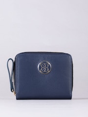 Lakeland Leather Blue Small Icon Embossed Zip Purse - Image 1 of 6