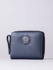 Lakeland Leather Blue Small Icon Embossed Zip Purse - Image 2 of 6