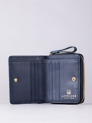 Lakeland Leather Blue Small Icon Embossed Zip Purse - Image 3 of 6