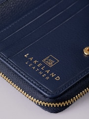 Lakeland Leather Blue Small Icon Embossed Zip Purse - Image 5 of 6