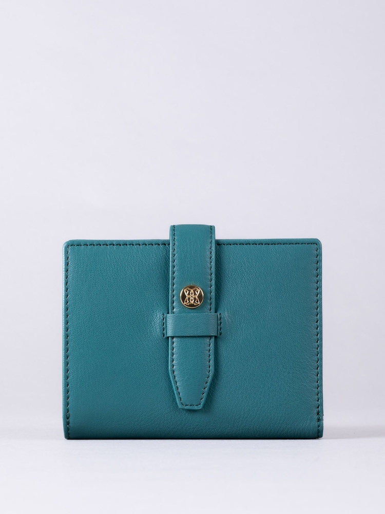 Lakeland Leather Green Small Icon Stud Tab Purse - Image 2 of 4