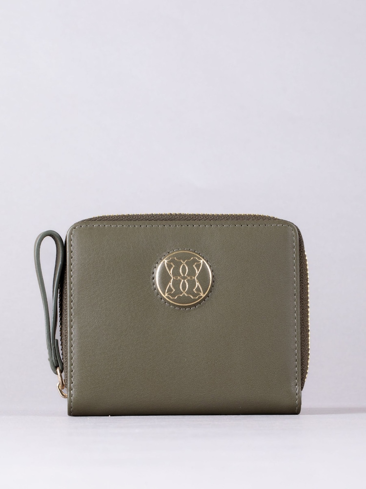 Lakeland Leather Green Small Icon Embossed Zip Purse - Image 1 of 6