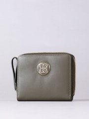 Lakeland Leather Green Small Icon Embossed Zip Purse - Image 2 of 6