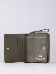 Lakeland Leather Green Small Icon Embossed Zip Purse - Image 3 of 6