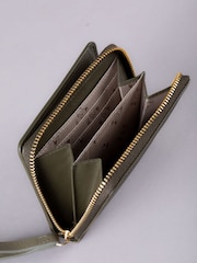 Lakeland Leather Green Small Icon Embossed Zip Purse - Image 4 of 6