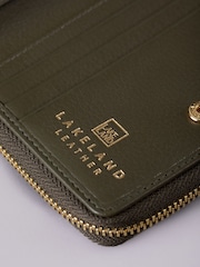 Lakeland Leather Green Small Icon Embossed Zip Purse - Image 5 of 6