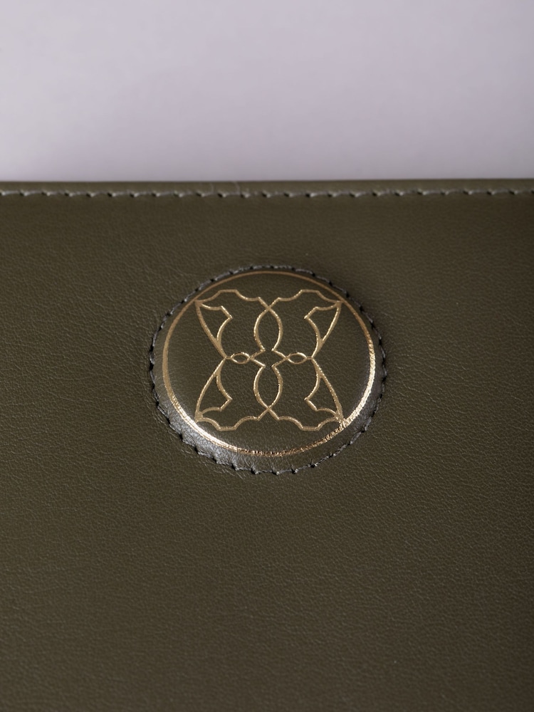 Lakeland Leather Green Small Icon Embossed Zip Purse - Image 6 of 6
