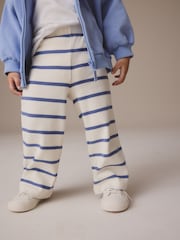 Cream Stripe Ribbed Wide Leg Trousers Leggings (3mths-7yrs) - Image 1 of 8
