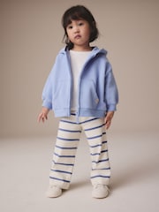 Cream Stripe Ribbed Wide Leg Trousers Leggings (3mths-7yrs) - Image 2 of 8