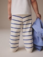 Cream Stripe Ribbed Wide Leg Trousers Leggings (3mths-7yrs) - Image 3 of 8