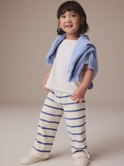 Cream Stripe Ribbed Wide Leg Trousers Leggings (3mths-7yrs) - Image 4 of 8