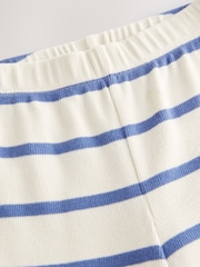 Cream Stripe Ribbed Wide Leg Trousers Leggings (3mths-7yrs) - Image 8 of 8