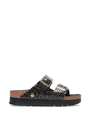 Birkenstock Black Arizona Papillio Shine Leather Sandals - Image 1 of 2