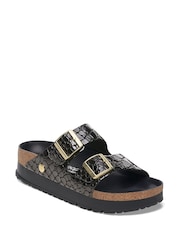 Birkenstock Black Arizona Papillio Shine Leather Sandals - Image 2 of 2