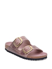 Birkenstock Faded Purple Arizona Big Buckle Oiled Leather Sandals - Image 2 of 3