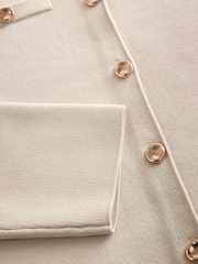 Cream Crew Neck Knitted Smart Jacket - Image 5 of 6