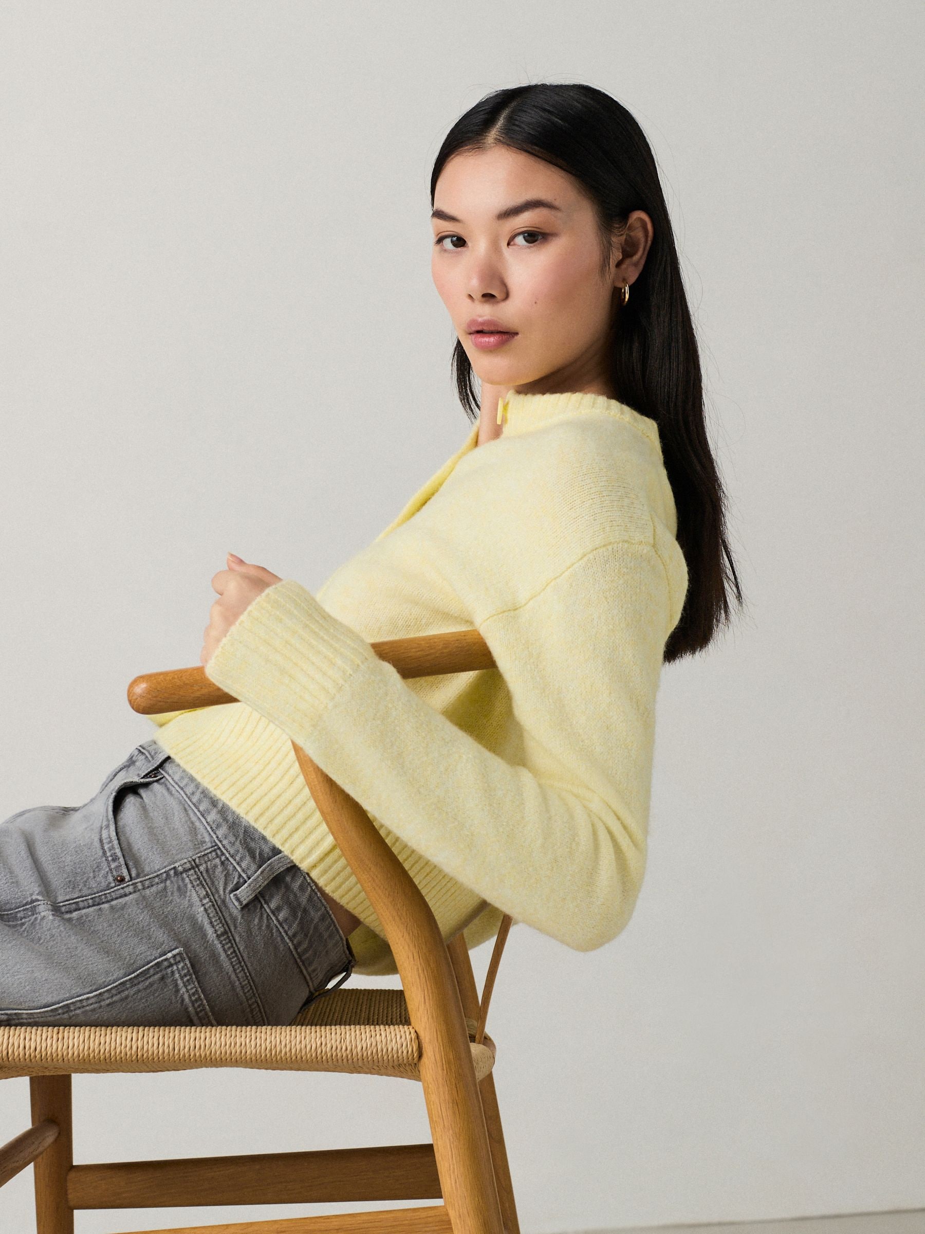 Buy Yellow Crew Neck Knitted Cardigan from Next USA