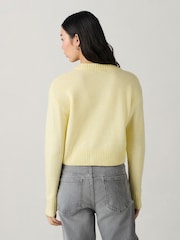 Yellow Crew Neck Knitted Cardigan - Image 4 of 8