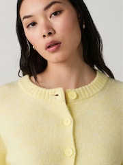 Yellow Crew Neck Knitted Cardigan - Image 5 of 8