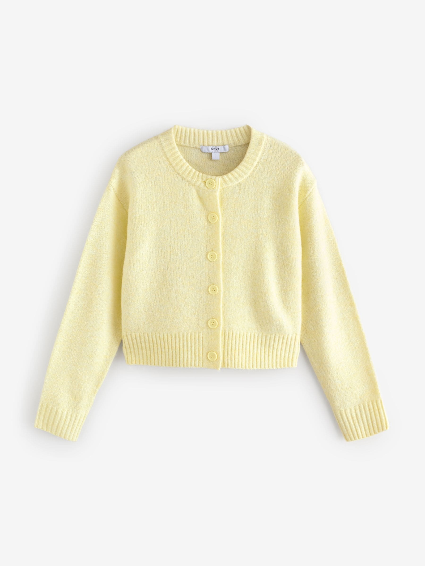 Buy Yellow Crew Neck Knitted Cardigan from Next USA Buy Yellow Crew Neck Knitted Cardigan from Next USA