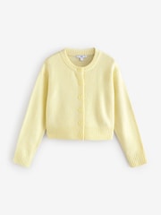 Yellow Crew Neck Knitted Cardigan - Image 6 of 8