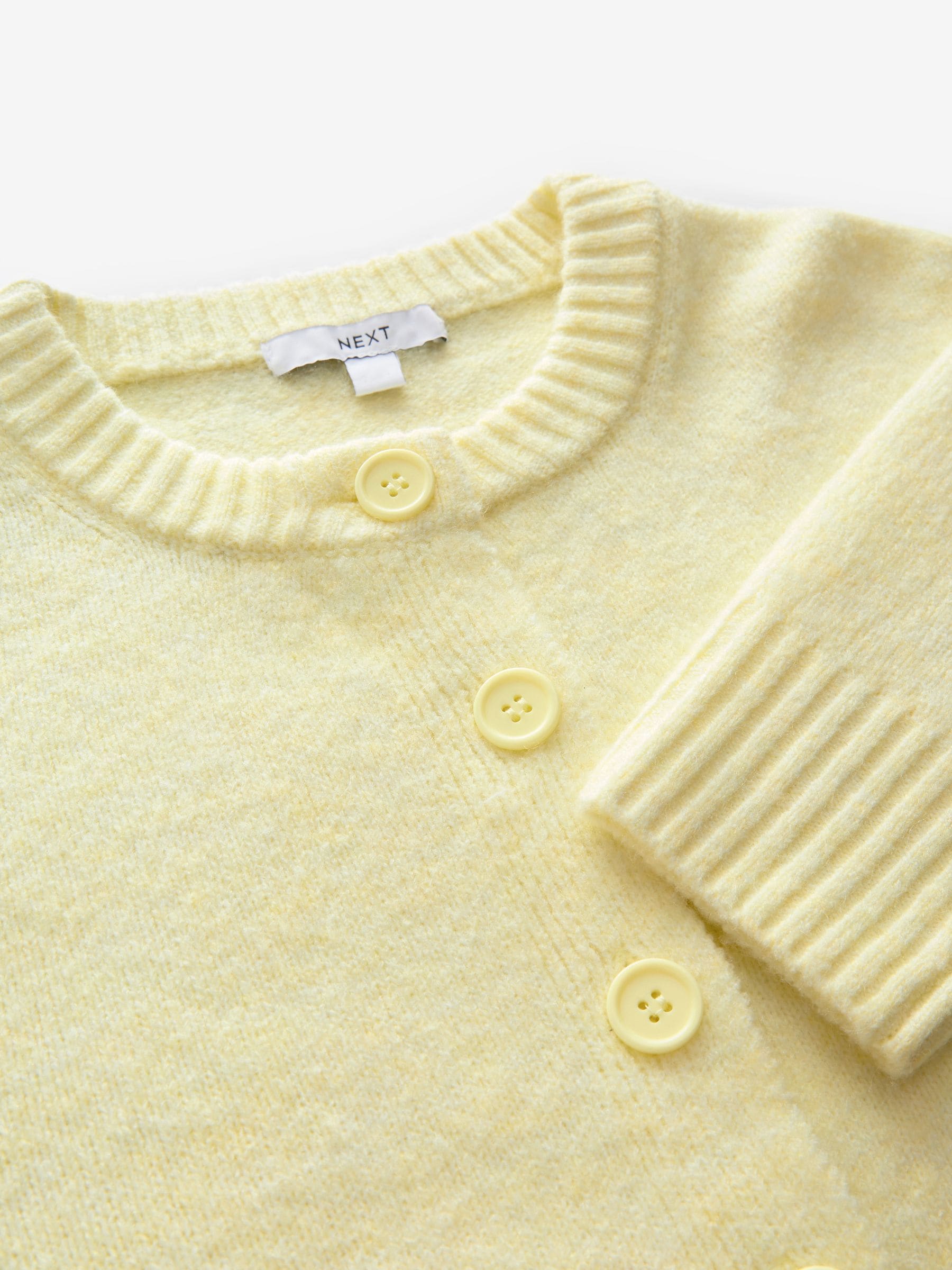 Buy Yellow Crew Neck Knitted Cardigan from Next USA