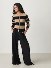 Camel Black Smart Knitted Button Up Cardigan with Wool - Image 2 of 12