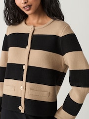 Camel Black Smart Knitted Button Up Cardigan with Wool - Image 3 of 12