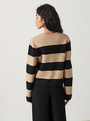 Camel Black Smart Knitted Button Up Cardigan with Wool - Image 6 of 12