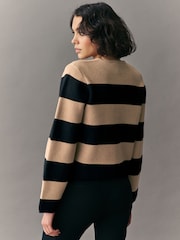 Camel Black Smart Knitted Button Up Cardigan with Wool - Image 7 of 12