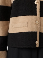 Camel Black Smart Knitted Button Up Cardigan with Wool - Image 9 of 12