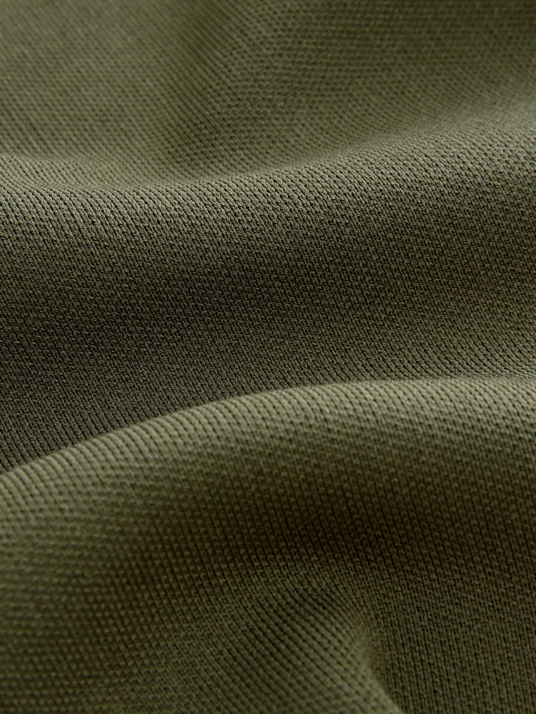 Green Khaki Crew Neck Knitted Smart Jacket - Image 8 of 8