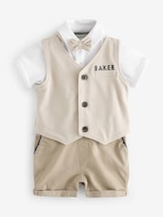 صخري - بدلة رومبر أنيقة بخامة %100 قطن بربطة عنق فيونكة من Baker By Ted Baker - صورة 1 من 6