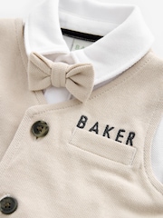 صخري - بدلة رومبر أنيقة بخامة %100 قطن بربطة عنق فيونكة من Baker By Ted Baker - صورة 3 من 6