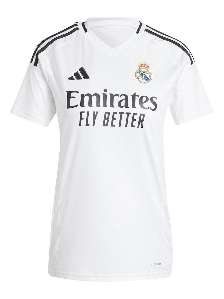 adidas White Real Madrid Home Womens Shirt 2024-25 - Image 2 of 3