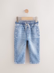 Light Blue Acid Wash Pull On 100% Cotton Jeans - Image 1 of 4