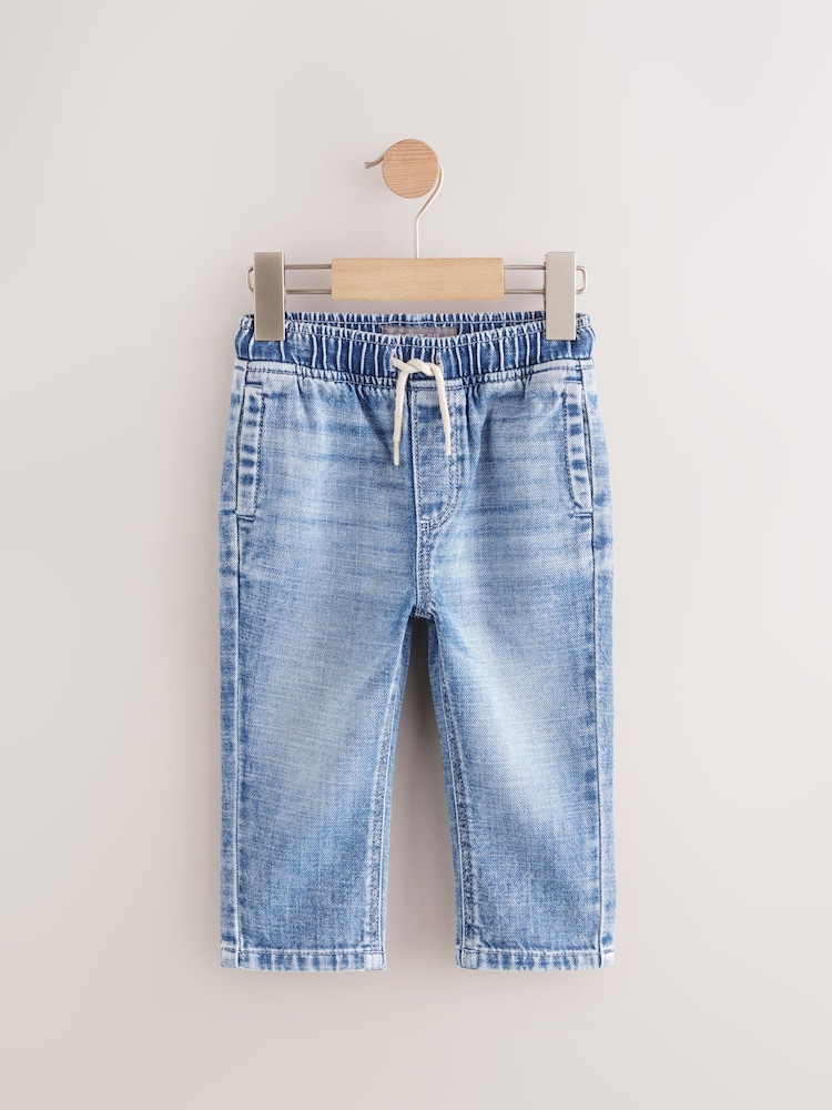 Light Blue Acid Wash Pull On 100% Cotton Jeans - Image 1 of 4